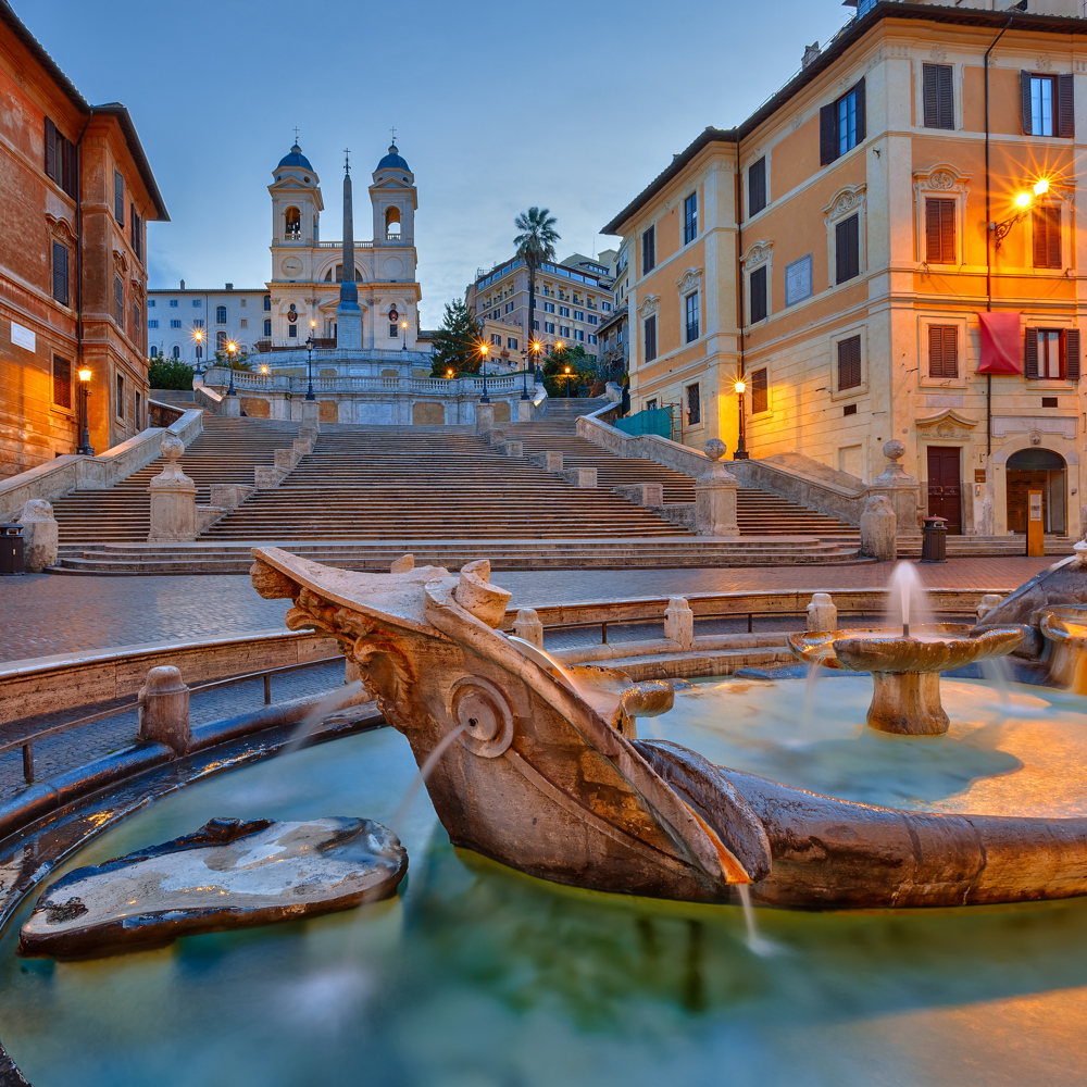 spanish steps by night